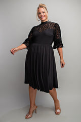 CHARLOTTE CURVE DRESS WITH CONTRAST