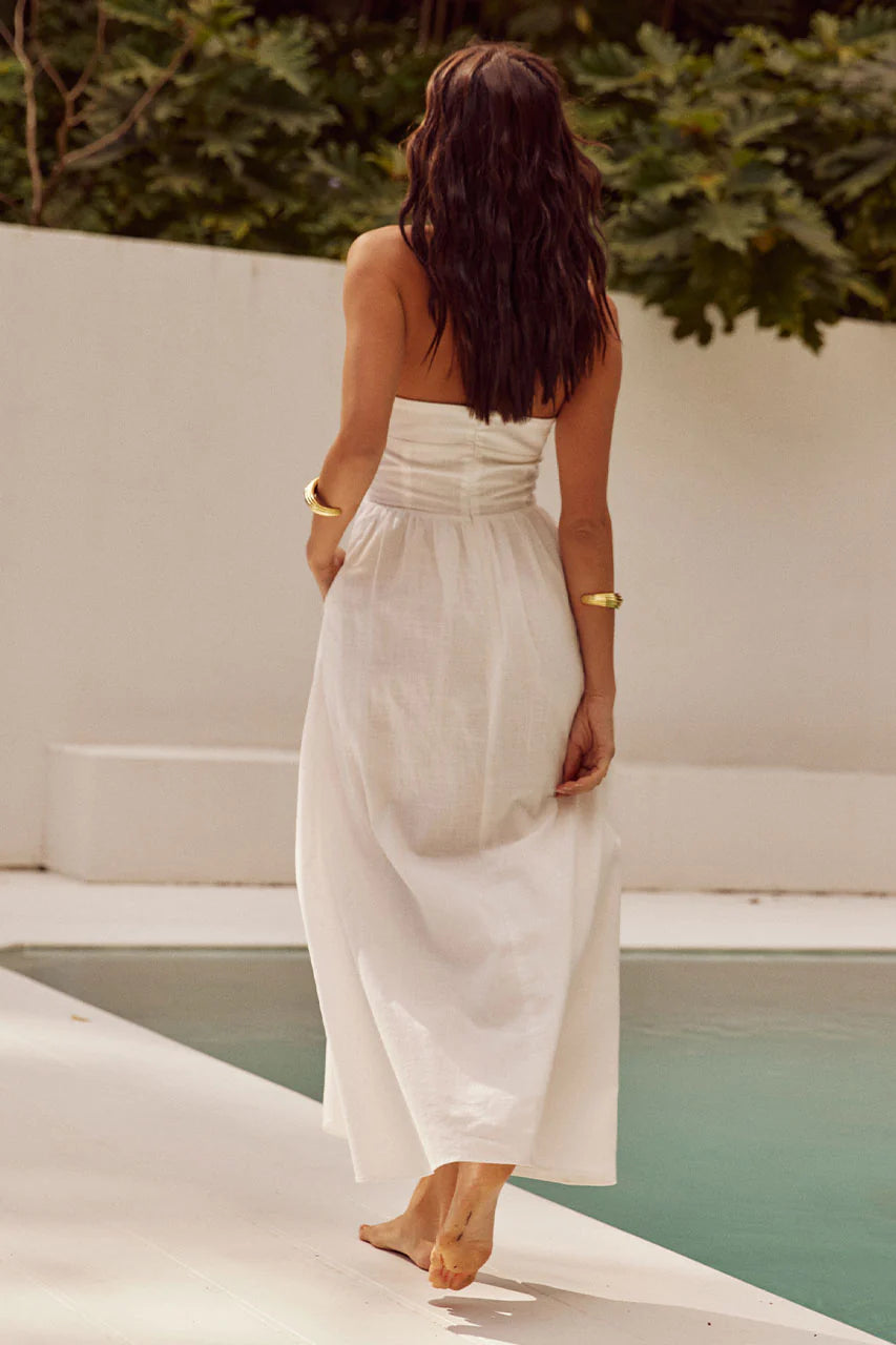 white vacation dress