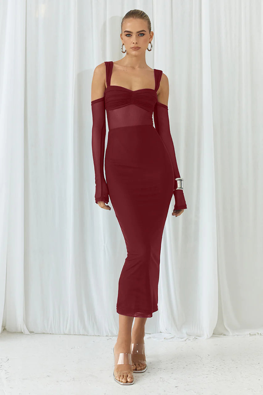 LAURA MIDI DRESS WINE