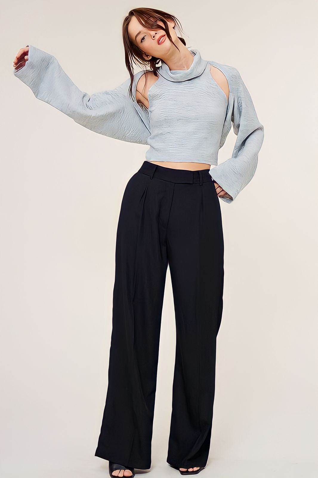 BLACK WIDELEG PANT