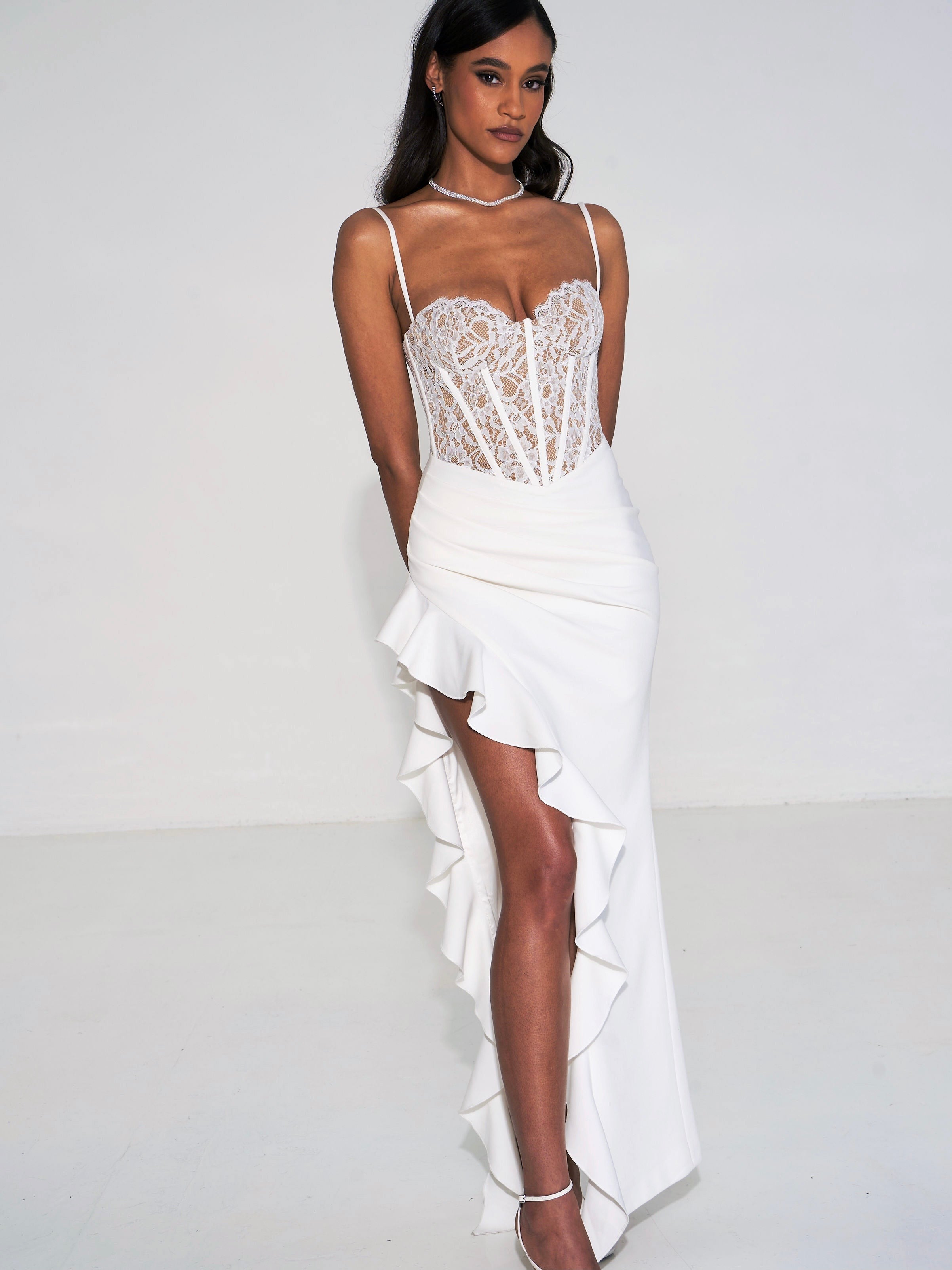 JUNIA WHITE LACE CORSET DRESS