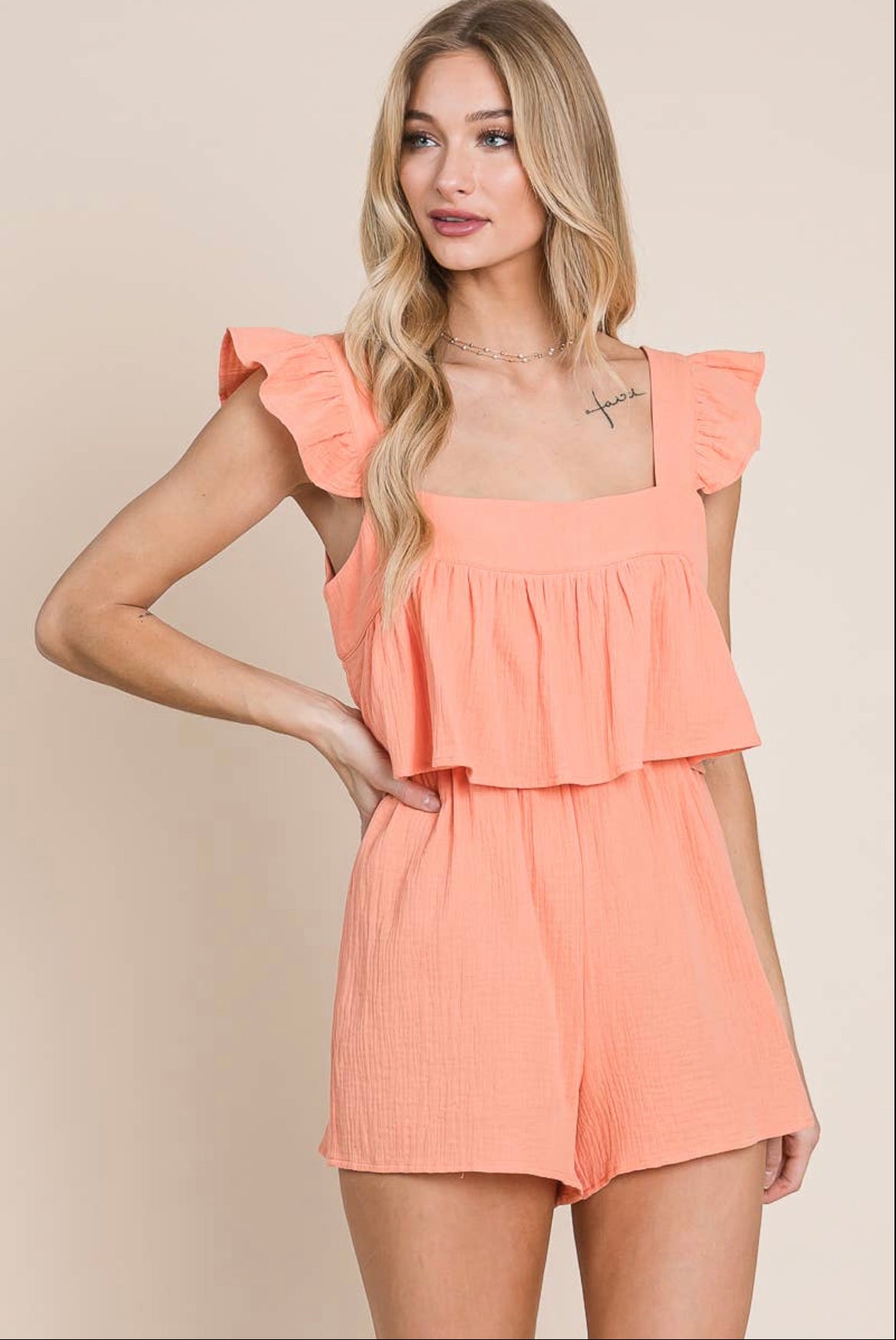 FEELIN PEACHY ROMPER