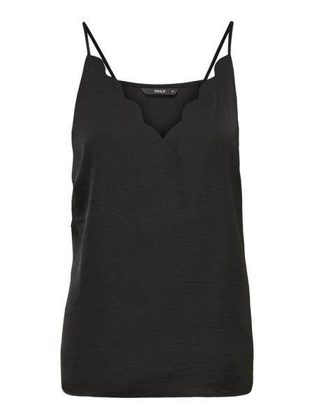 SCALLOPED TANK BLACK