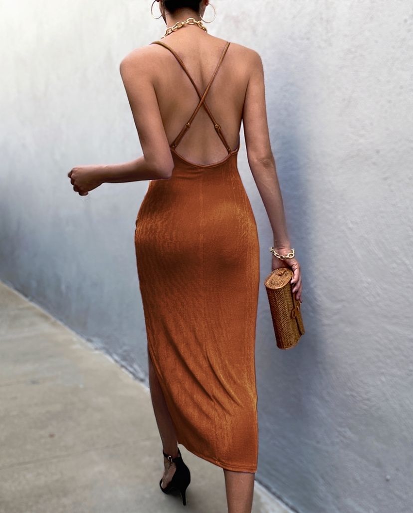 COPPER SLIP DRESS