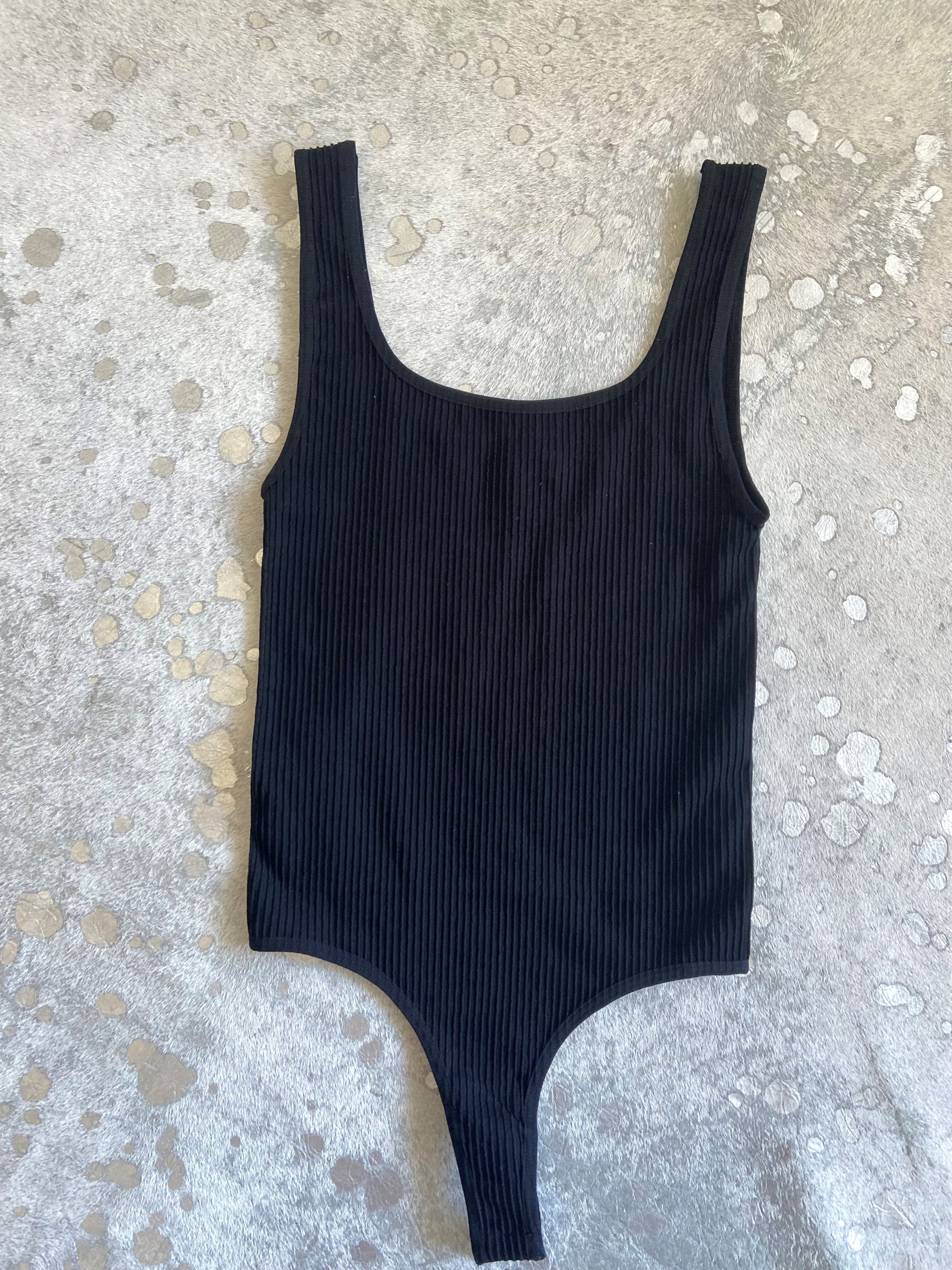 RIBBED BODYSUIT BLACK